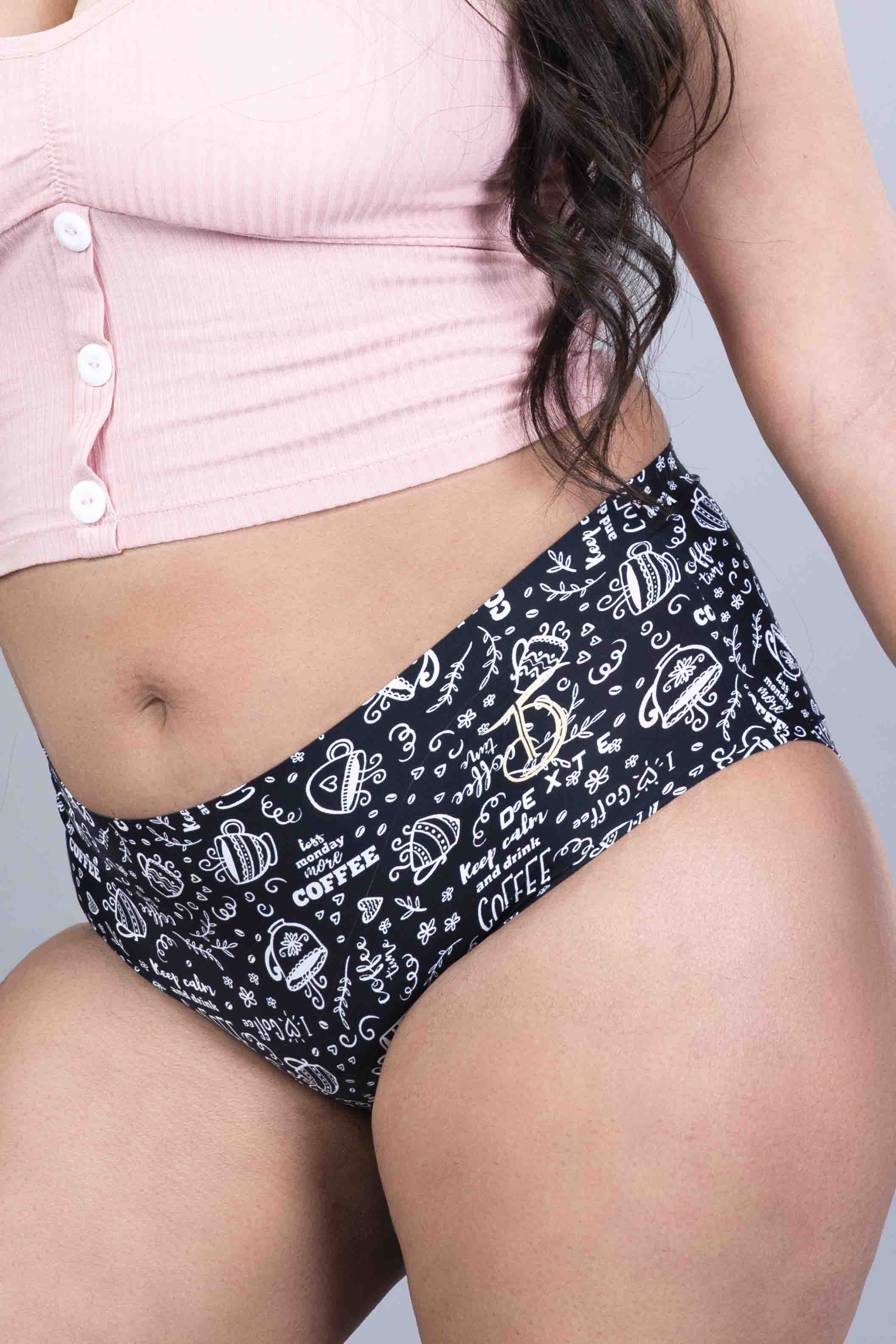 Mid Waist  (Black And White Printed)